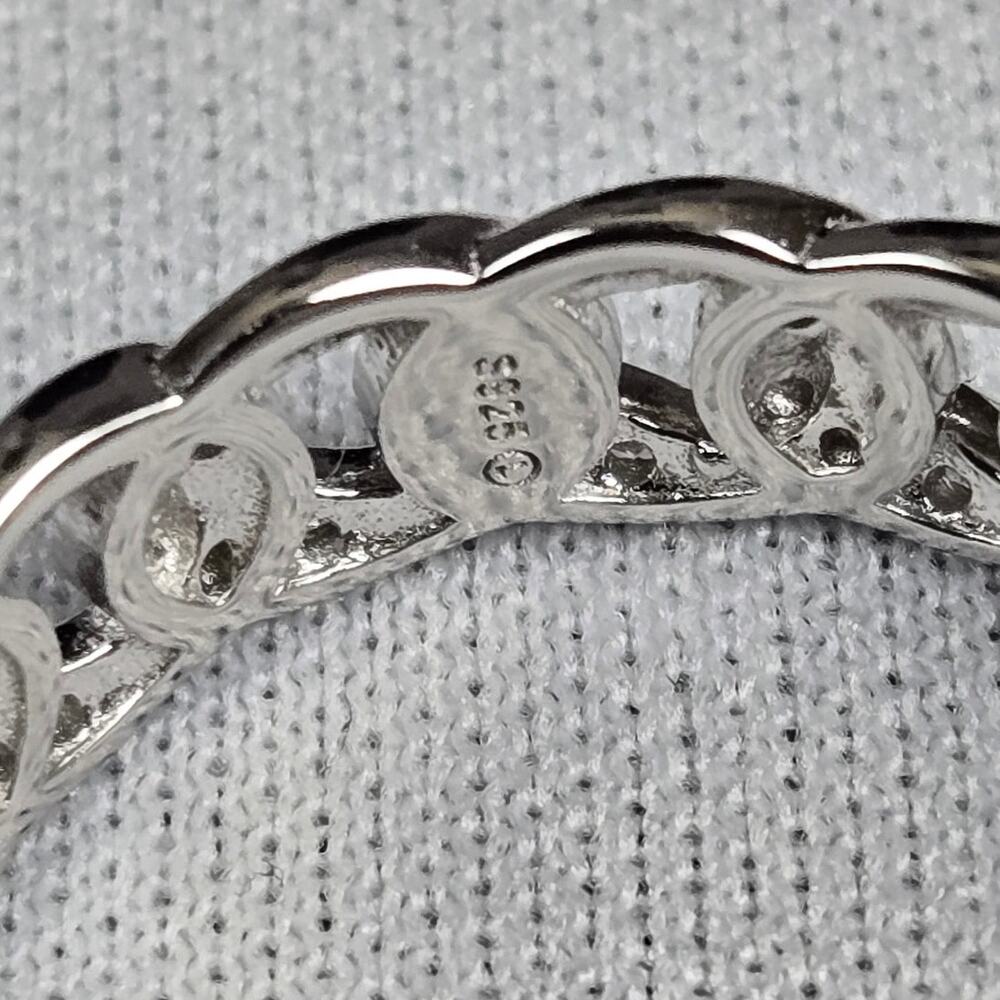 Silver Ring Miami Cuban 925 Silver Moissanite - Picture 2 of 6